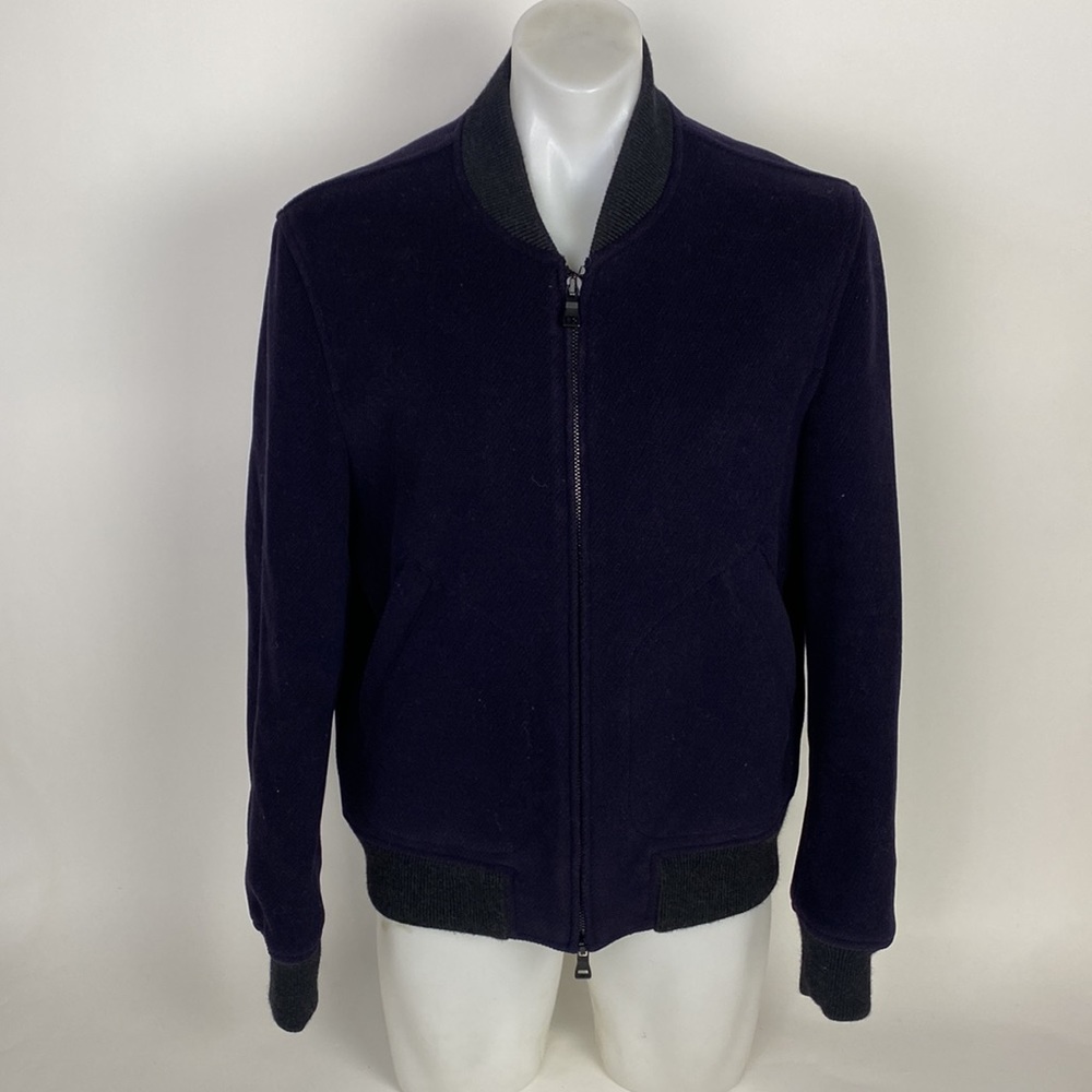 Mr P. Wool Bomber Navy Jacket Mens Size XL